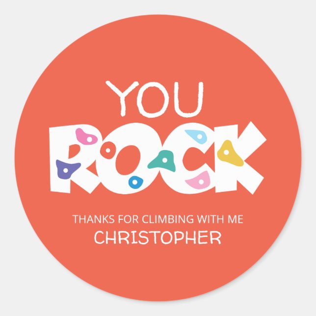 Ihr Rock Rock Climbing Danke Sticker (Vorderseite)