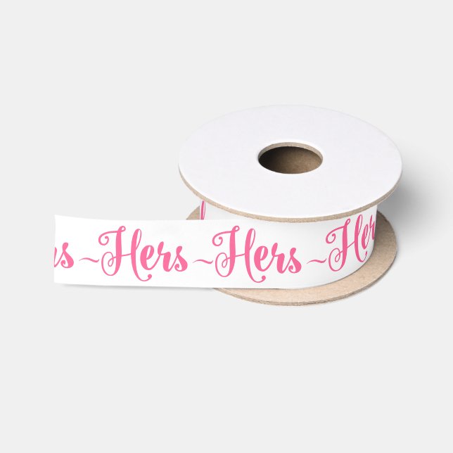 Ihr rosa modernes Textdesign-Muster Satinband (Spule)