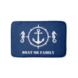 Ihr Schiff oder Familienname Seepferd Anchor Navy Badematte