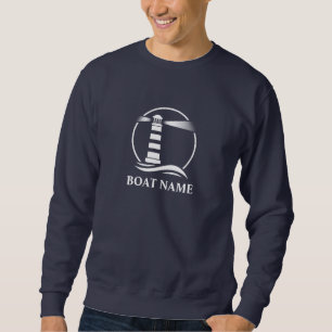 Ihr Schiff oder Name und Nautical Lighthouse Marin Sweatshirt