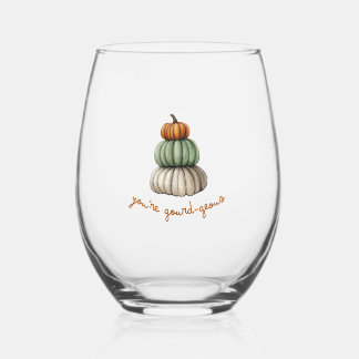 Ihr seid Gourd-Geous Pumpkin Stack Weinglas Ohne Stiel