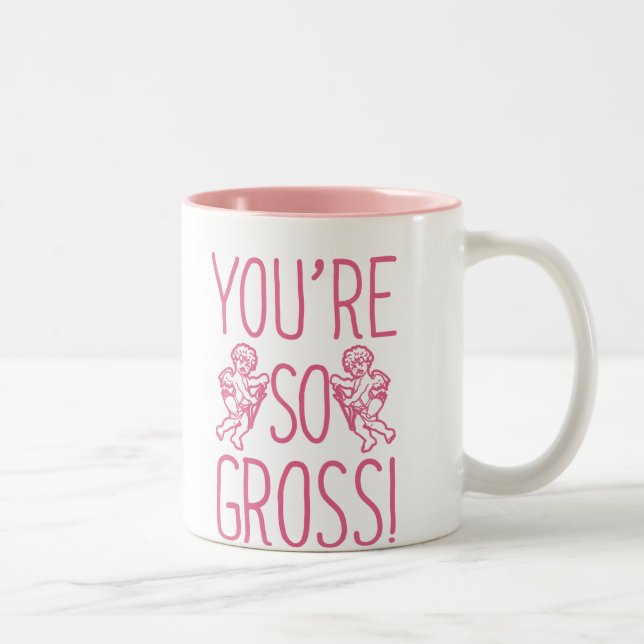 Ihr seid so brutal antivalentinisch zweifarbige tasse (Rechts)