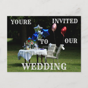 Ihr seid zu unserer Hochzeitskarte eingeladen. Postkarte