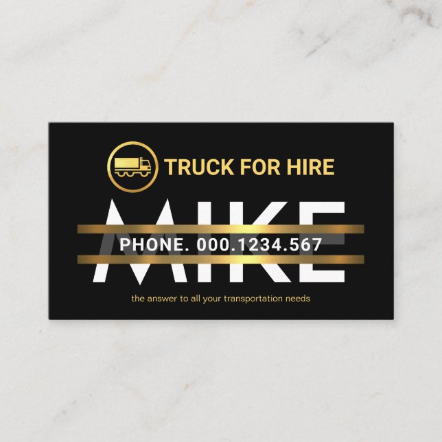 Ihr Sondername Gold LKW Leinen Visitenkarte (Vorderseite)