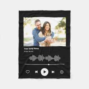 Ihr Song-Code Custom Foto Couple Geschenk für sie Fleecedecke