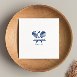 Ihr Sportvereinsname Tennis Icons Blau Logo Papier Serviette