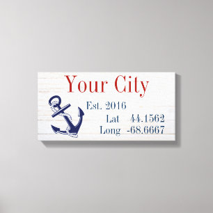 Ihr Stadt- oder Familienname Latitude und Längengr Leinwanddruck