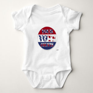 IHR STIMMRECHT ZÄHLT! Rund mit US-Flagge Baby Strampler