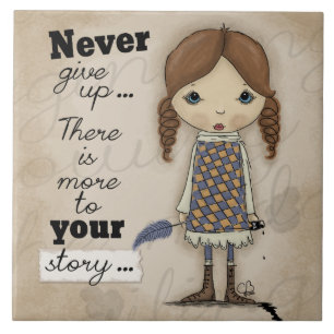 Ihr Story-Girl mit Pen und Tinte Fliese