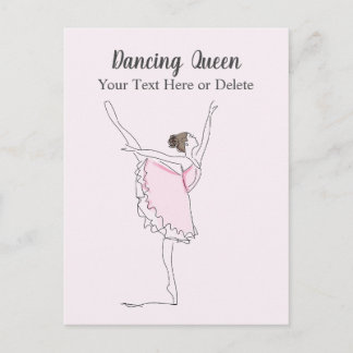 Ihr Tanz in Tutu mit rosafarbenem Ballett Postkarte