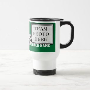 Ihr TEAM-FOTO, FARBEN, TEXT Fußball-Trainer-Tasse Reisebecher