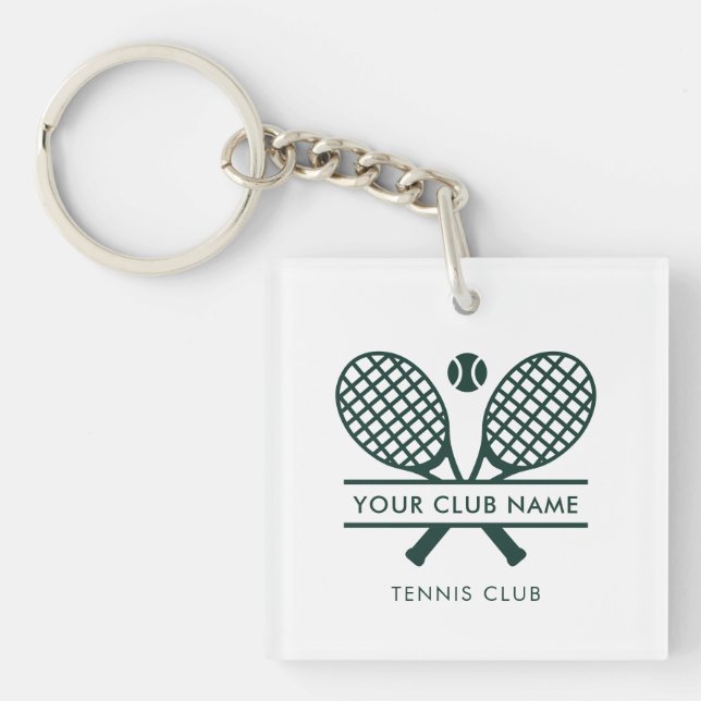 Ihr Tennis Club Name Team Grünes Logo Schlüsselanhänger (Vorderseite)