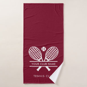 Ihr Tennisvereinsname Teamfarben Burgunderrot Badehandtuch