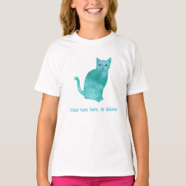 Ihr Text Abstrakt Türkis Katzenhemden T-Shirt