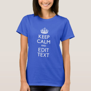 Ihr Text auf Behalten Ruhe auf blauen Racing-Flamm T-Shirt