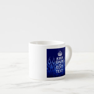 Ihr Text auf Behalten Ruhe auf den Flammen des nav Espressotasse