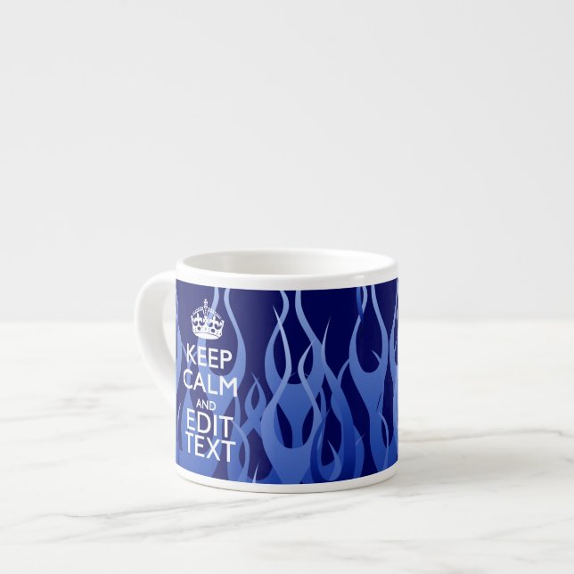 Ihr Text auf Behalten Ruhe auf den Flammen des nav Espressotasse (Vorderseite Links)