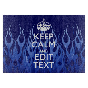 Ihr Text auf Behalten Ruhe auf den Flammen des nav Schneidebrett