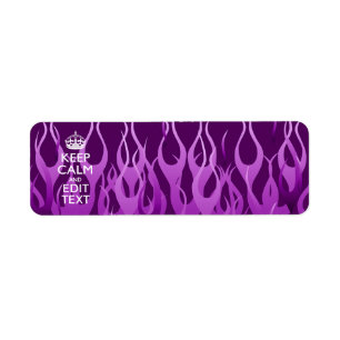 Ihr Text auf Behalten Ruhe auf Lila Racing Flames