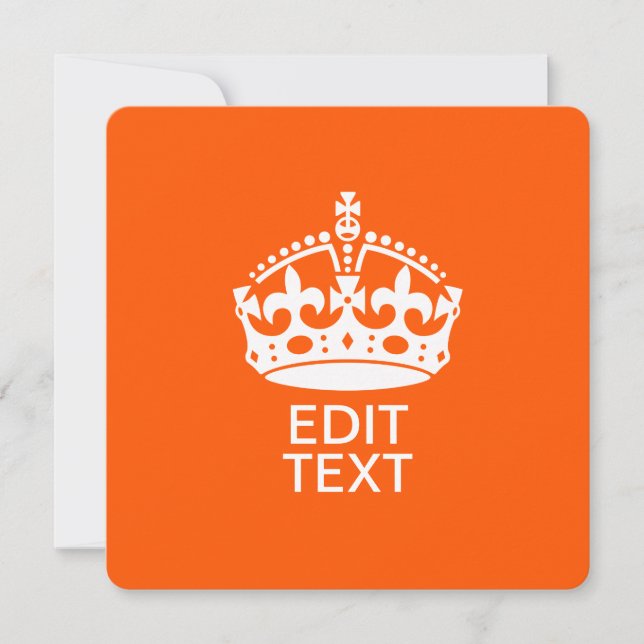 Ihr Text auf Behalten ruhiger Crown Orange (Vorderseite)