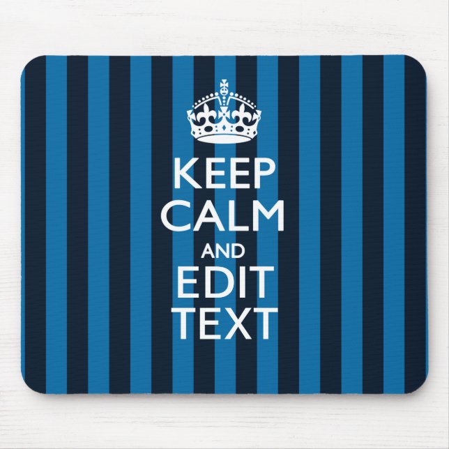 Ihr Text Behalte eine ruhige blaue Streifen-Dekora Mousepad (Vorne)