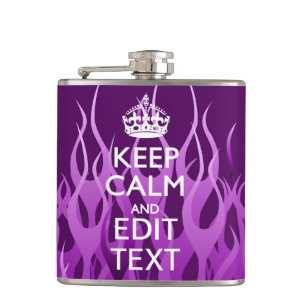 Ihr Text Behalte Lila Racing Flames Decorieren Flachmann
