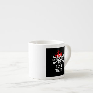 Ihr Text Behalte Ruhe rote Kronenkratzel Skull Espressotasse
