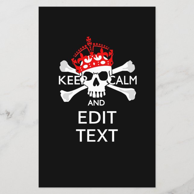 Ihr Text Behalte Ruhe rote Kronenkratzel Skull Flyer (Vorne)