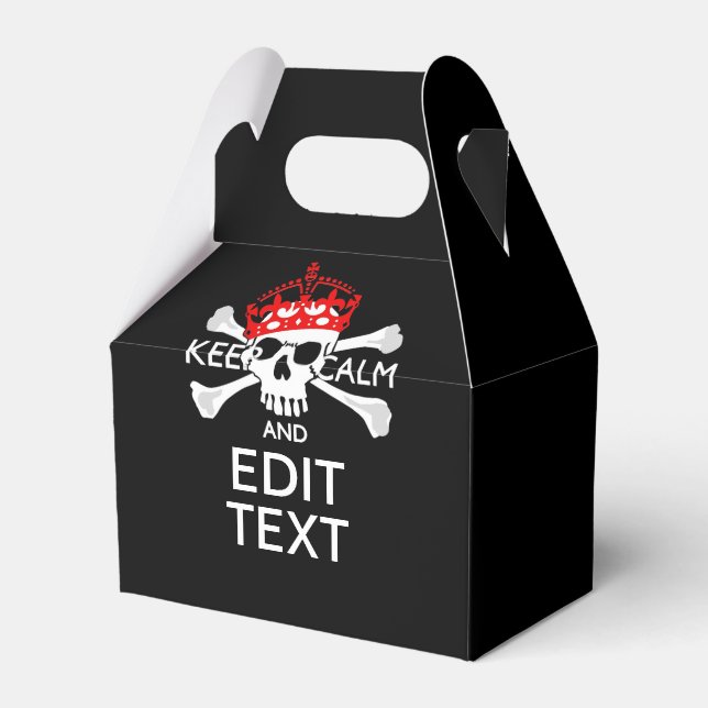 Ihr Text Behalte Ruhe rote Kronenkratzel Skull Geschenkschachtel (Vorderseite)