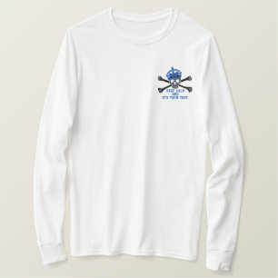 Ihr Text Behalte ruhige Kronenkratzer Schädelstrud Besticktes Langarmshirt