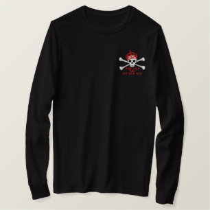 Ihr Text Behalte ruhige Kronenkratzer Schädelstrud Besticktes Langarmshirt