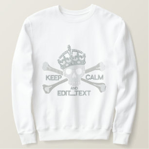 Ihr Text Behielt Beruhige Krone große Querknochen Besticktes Sweatshirt
