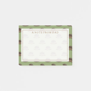 Ihr Text   Bowler Hats Brown & Green Post-it Klebezettel