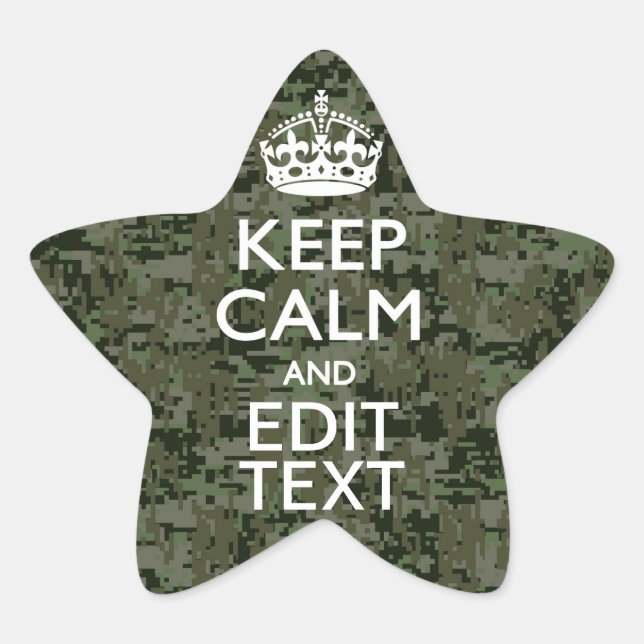 Ihr Text Digital Camouflage Olive Green Behalten R Stern-Aufkleber (Vorderseite)
