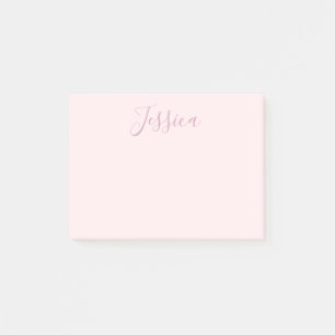 Ihr Text Elegante Schrift & Soft Blush Pink Post-it Klebezettel
