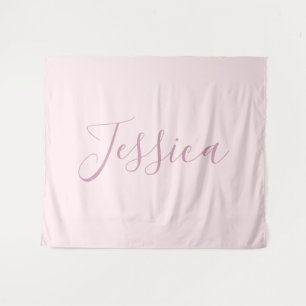 Ihr Text Elegante Schrift & Soft Blush Pink Wandteppich