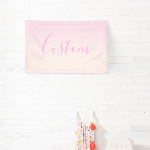 Ihr Text Elegantes Script & Soft Blush Pink Ombr Banner