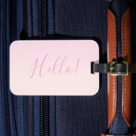 Ihr Text | Elegantes Script & Soft Blush Pink Ombr Gepäckanhänger