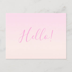 Ihr Text Elegantes Skript & Sanfter Blush Rosa O Postkarte