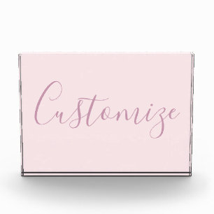 Ihr Text   Elegantes Skript & Soft Blush Pink Fotoblock
