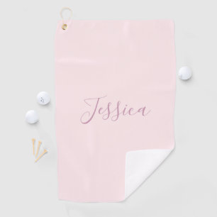 Ihr Text Elegantes Skript & Soft Blush Pink Golfhandtuch