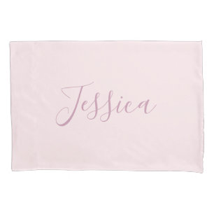 Ihr Text Elegantes Skript & Soft Blush Pink Kissenbezug