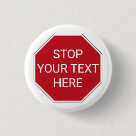 Ihr Text/Farbe Classic Red USA Stopp-Sign-Traffic Button