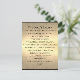 Ihr Text/Farbe Lord's Gebet Bibel Beige Glühen Postkarte