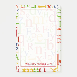 Ihr Text   Farbenfrohe Alphabet Post-it Klebezettel