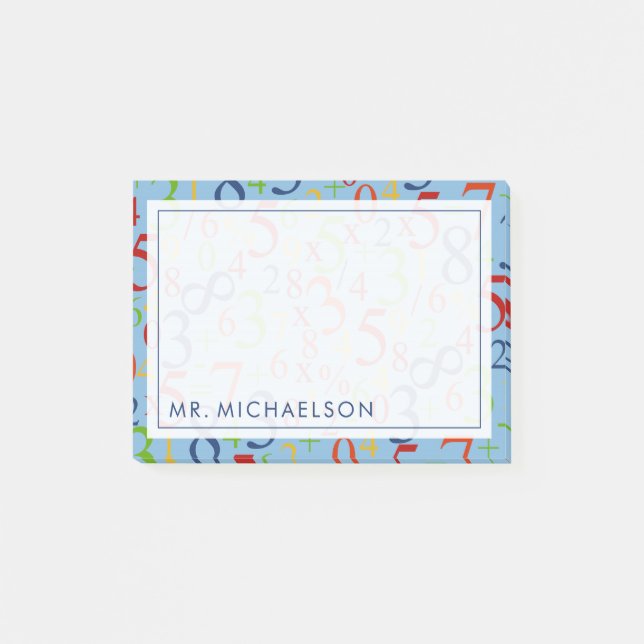 Ihr Text | Farbenfrohe Mathematik Post-it Klebezettel (Vorderseite)