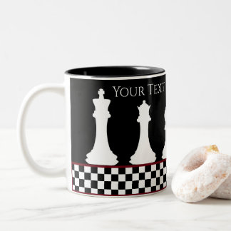 Ihr Text-/Farbschachbrettmuster Stück Schachschwar Zweifarbige Tasse