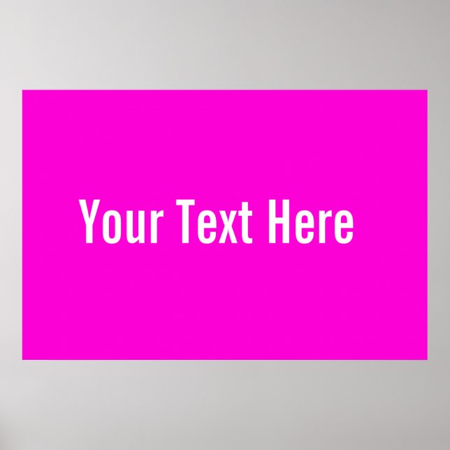Ihr Text hier benutzerdefiniertes rosa horizontale Poster (Vorne)