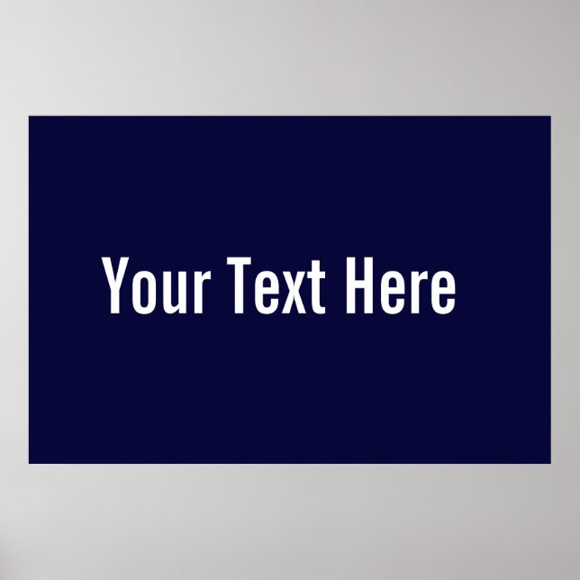 Ihr Text hier Custom Navy Blue Horizontal Poster (Vorne)
