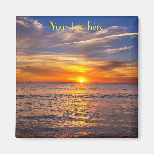 Ihr Text hier Sonnenuntergang Magnet (Vorne)